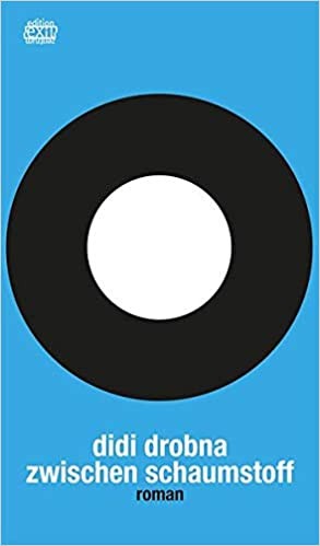 Weißer Kreis auf schwarzem Kreis auf blauem Hintergrund.